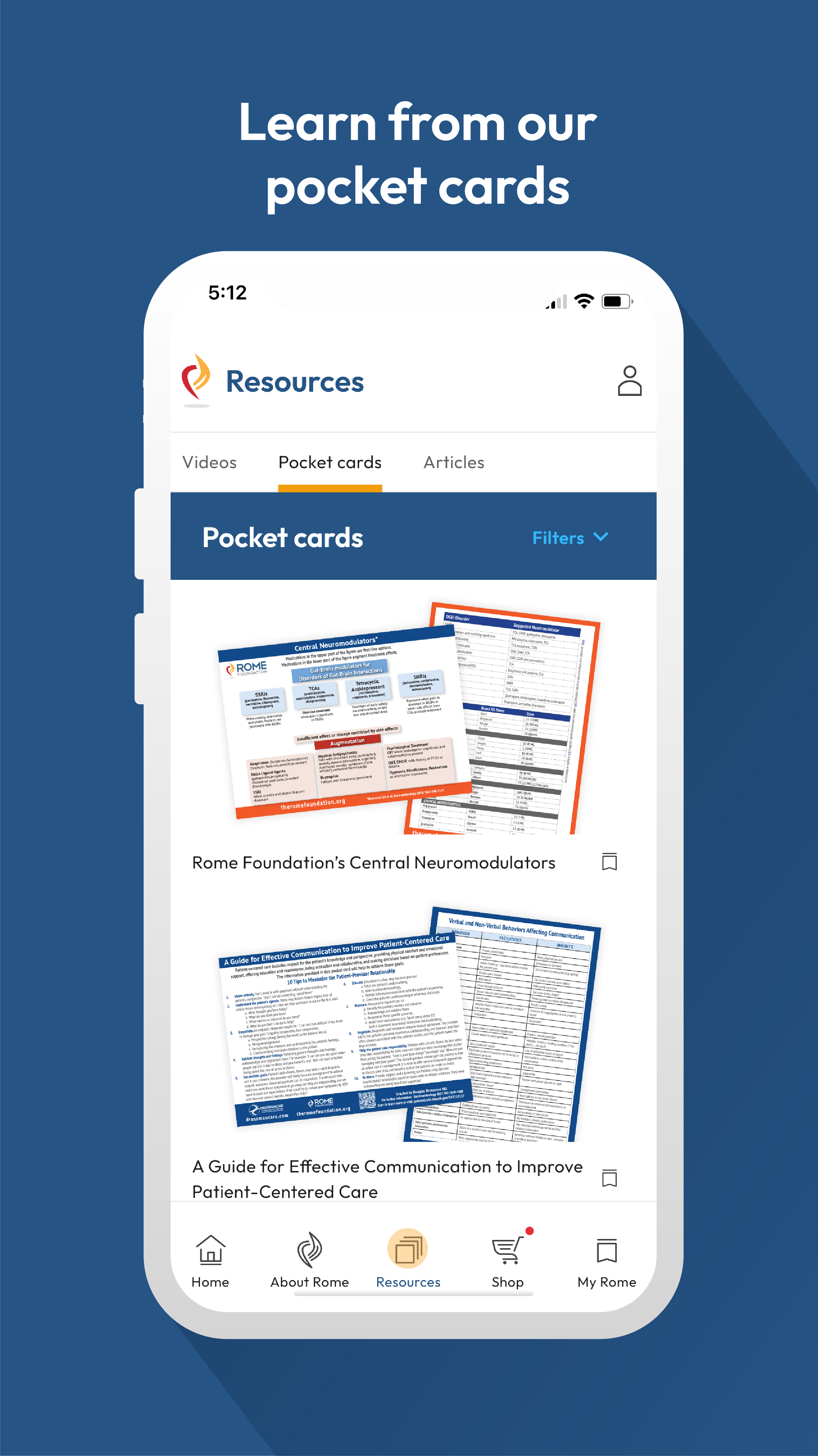 Rome Foundation app diagnostic criteria section with detailed medical guidelines and treatment protocols
